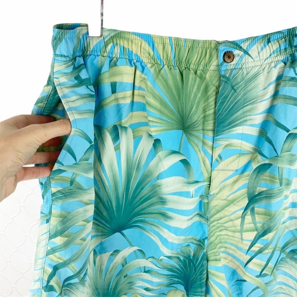 TOMMY BAHAMA Green Blue Palm Tree Swim Trunks XL - Picture 3 of 5